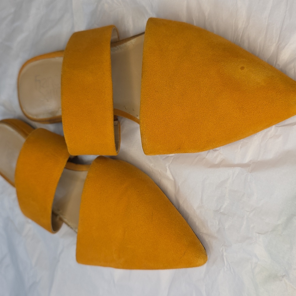Franco Sarto Yellow Suede Slip On Flats